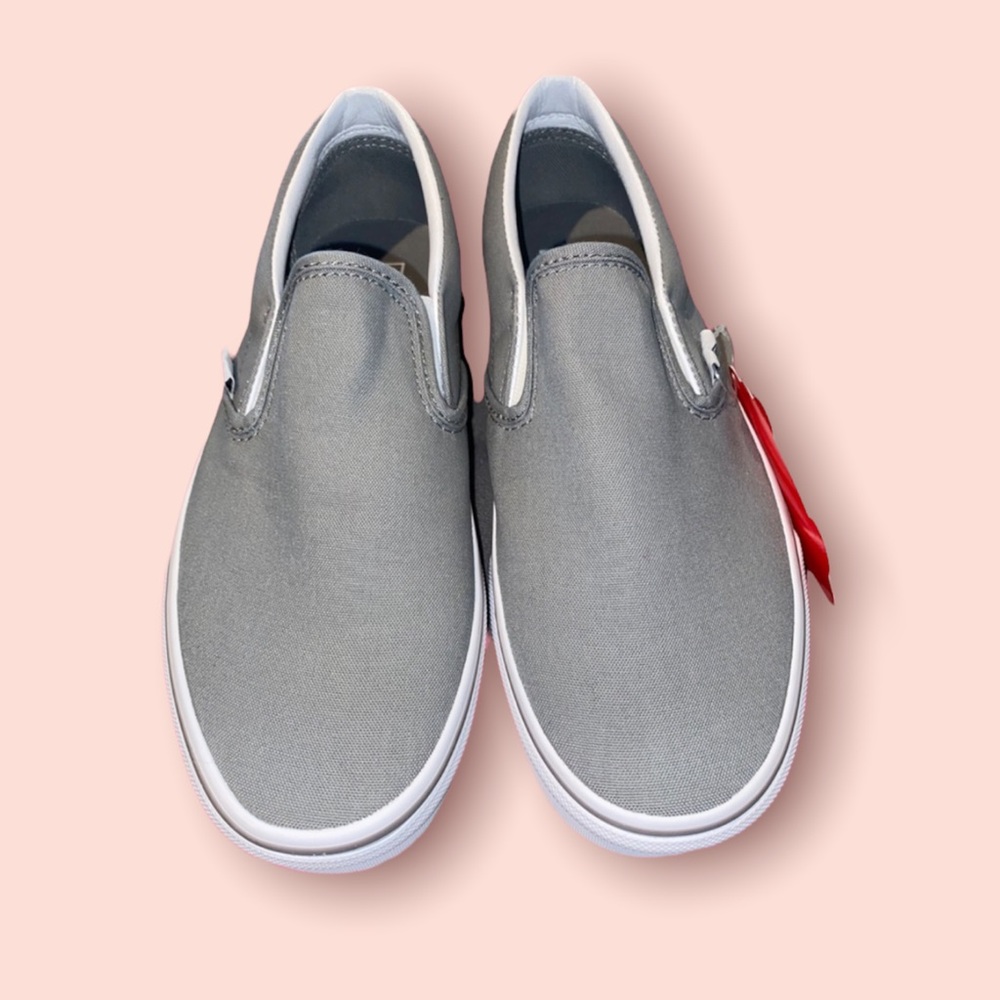 Classic light grey slip on vans